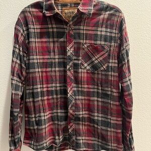 North River Plaid Flannel Shirt - Red and Black